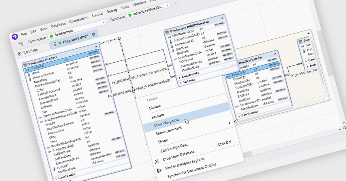Improve Database Diagram Management