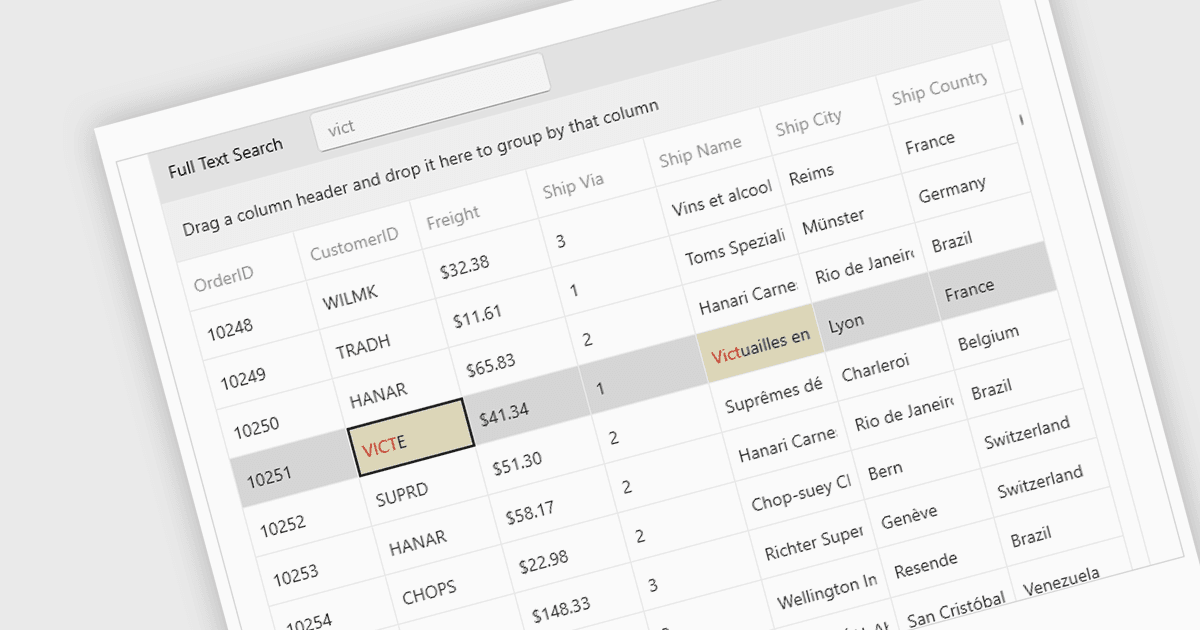 Disable Filtering When Searching Grids in WPF