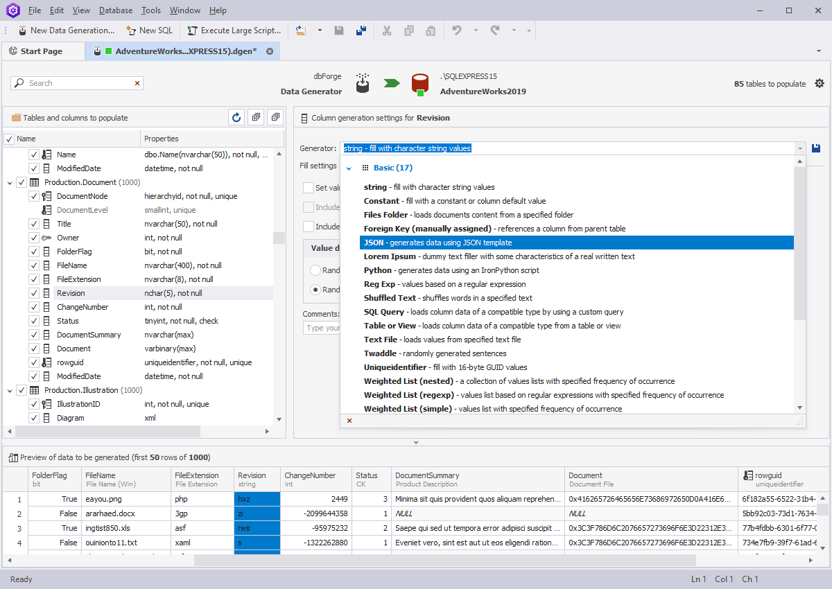 imagem do produto dbForge Data Generator