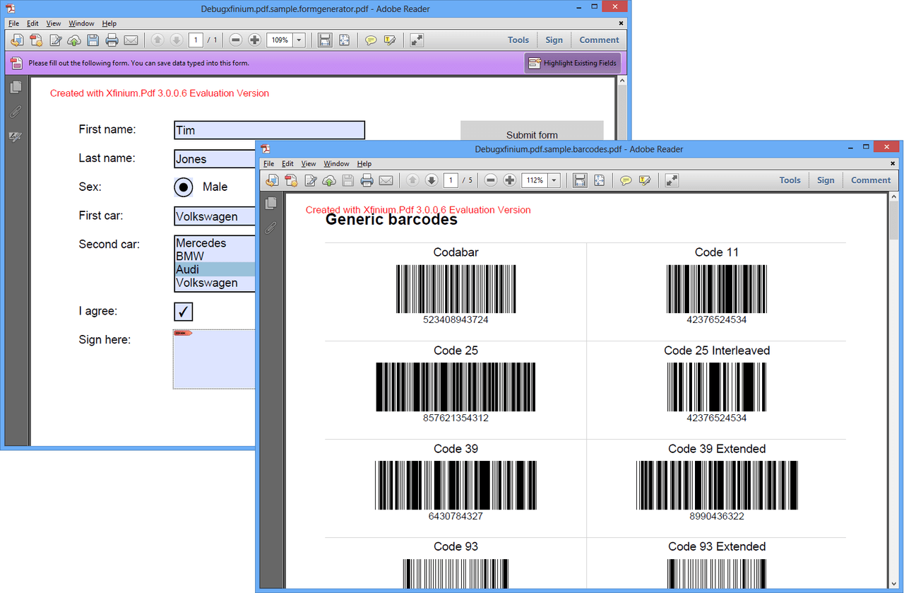 Windows Phone, Xamarin.iOS and Android controls for cross-platform PDF development.
