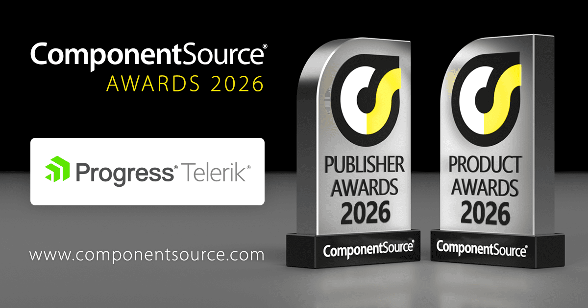 Telerik Wins 5 ComponentSource Awards