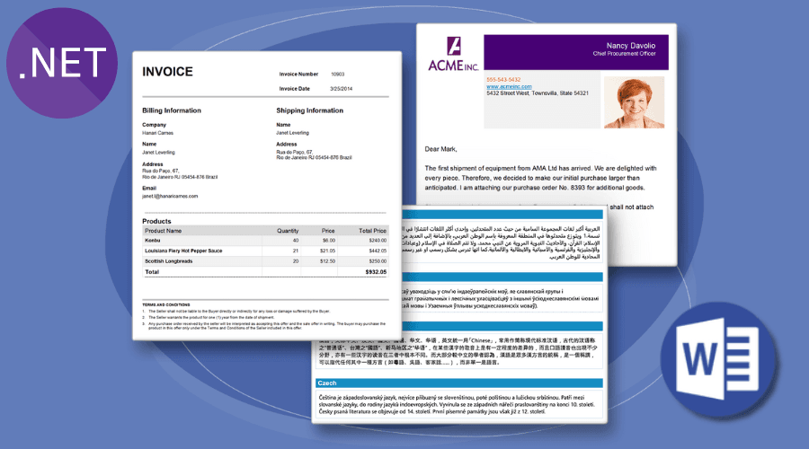 Generate, load, edit and save Word documents without dependency on Microsoft Word.