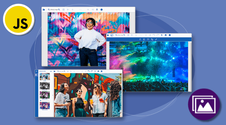 The Document Solutions Image Viewer is a JavaScript component that allows developers to view and edit image files across browsers using major JavaScript frameworks.