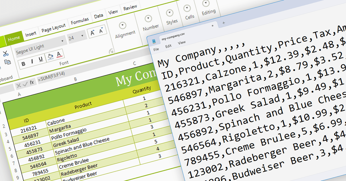 Export Spreadsheets to CSV in WinForms Apps