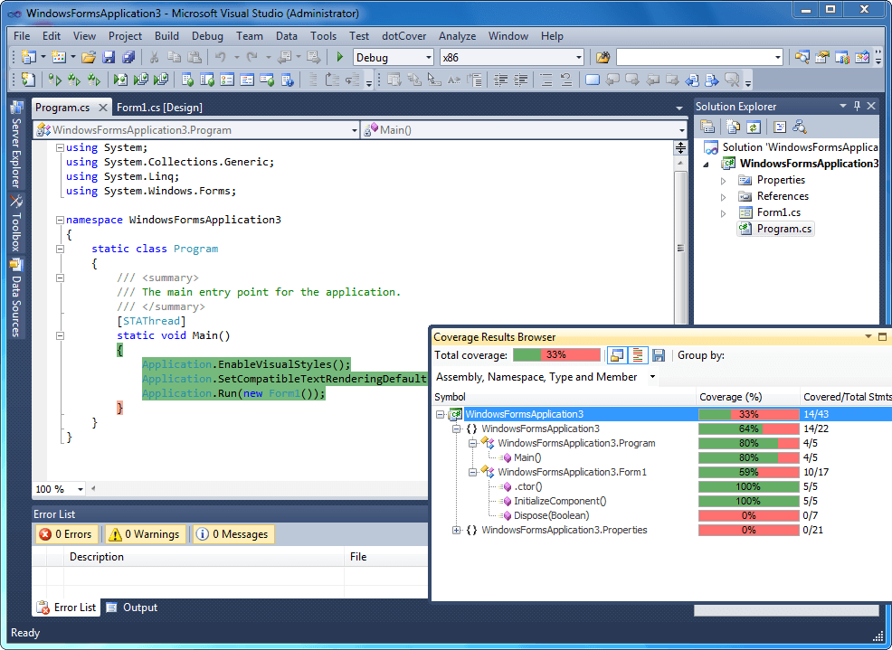 dotCover code coverage tool released