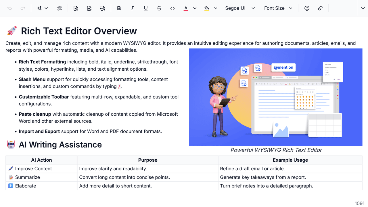 Syncfusion Rich Text Editor SDK