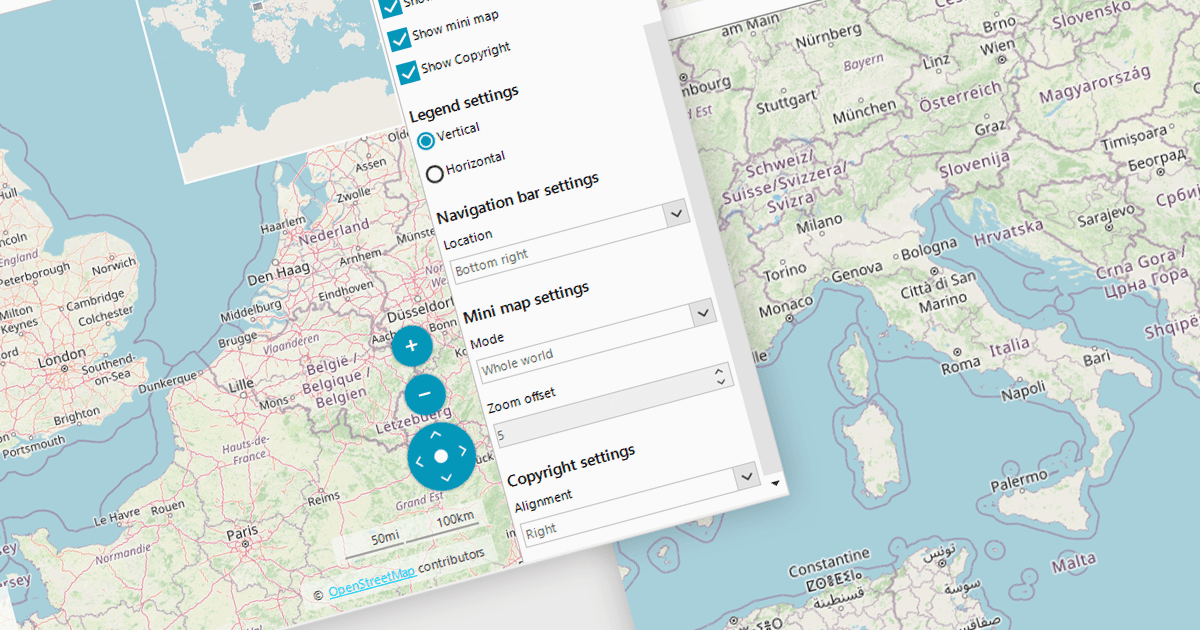 Add Copyright Element to Maps in WinForms