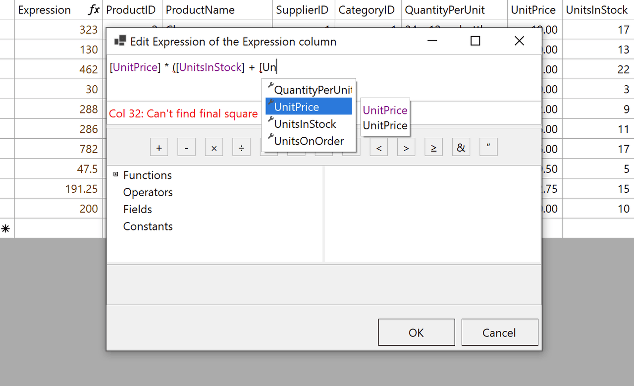ComponentOne WinForms Expression Editor product image