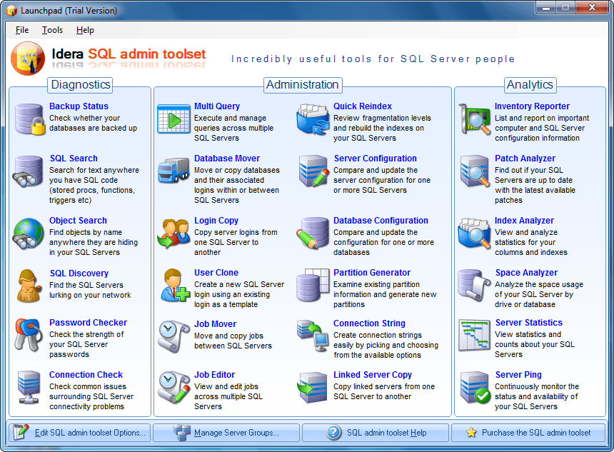 SQL Admin Toolset released