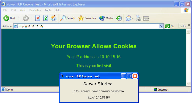 Test to see if a client browser accepts cookies.