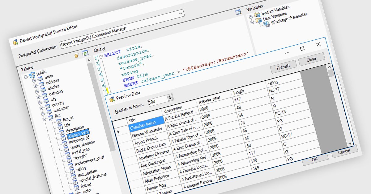 Integre facilmente o PostgreSQL 18 ao SSIS