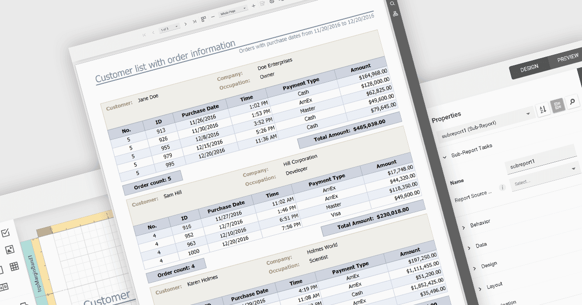 Break Down Complex Data with Subreports