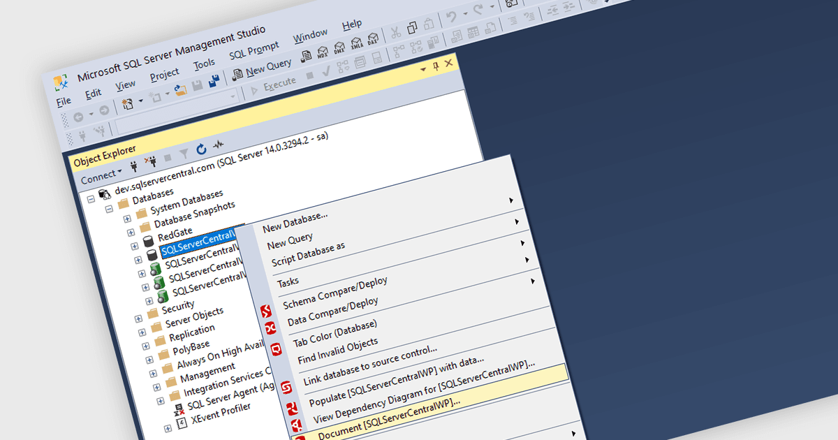 自動化文件化 SQL Server 資料庫
