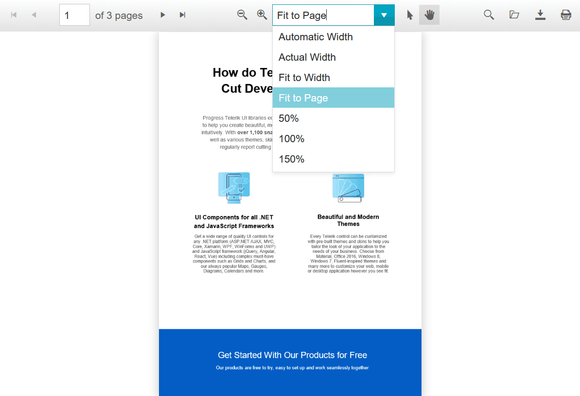 immagine del prodotto Telerik UI for ASP.NET AJAX PDF Viewer immagine del prodotto Telerik UI for ASP.NET AJAX PDF Viewer