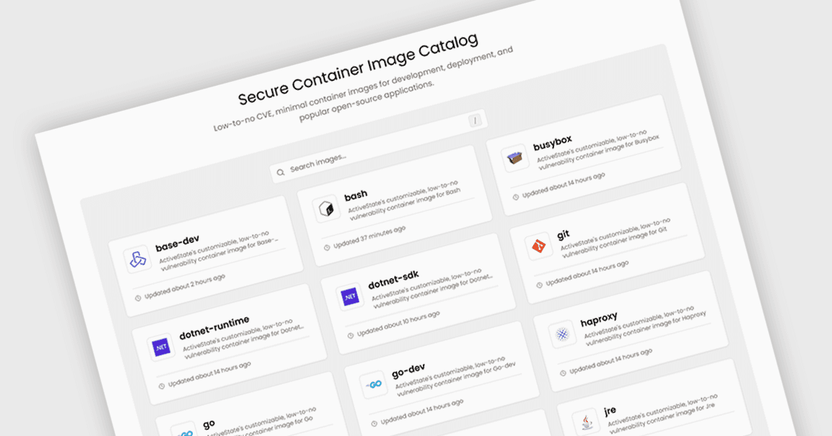Sviluppa app con immagini container minime 