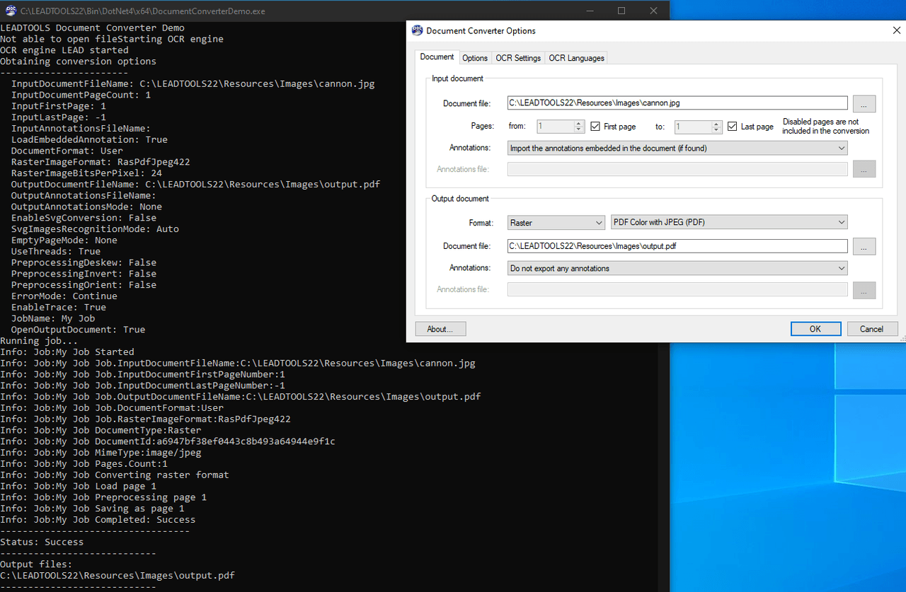 Convert both images and documents to any supported raster file formats.