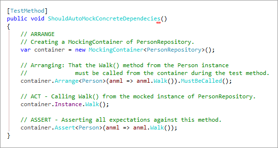 Fully profiled automocking saves you time and effort by creating an instance of a class (the system under test) without having to explicitly create each individual dependency as a unique mock.