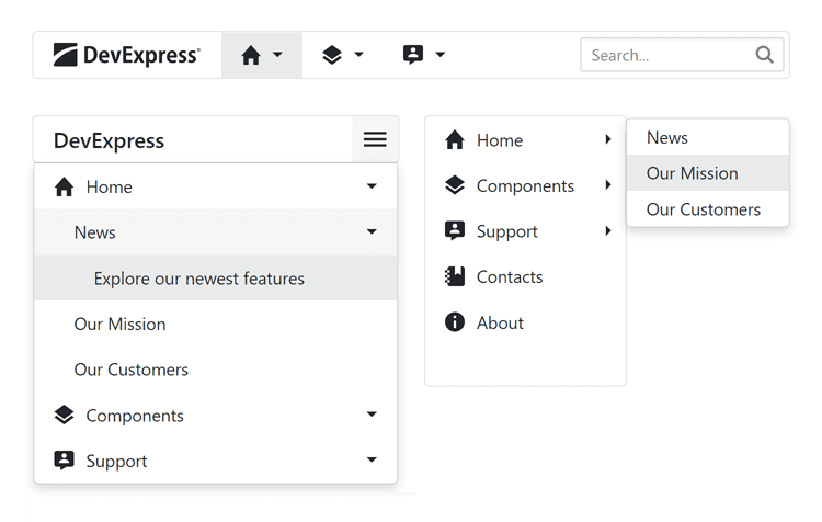 DevExpress Blazor UI Navigation Controls product image DevExpress Blazor UI Navigation Controls product image