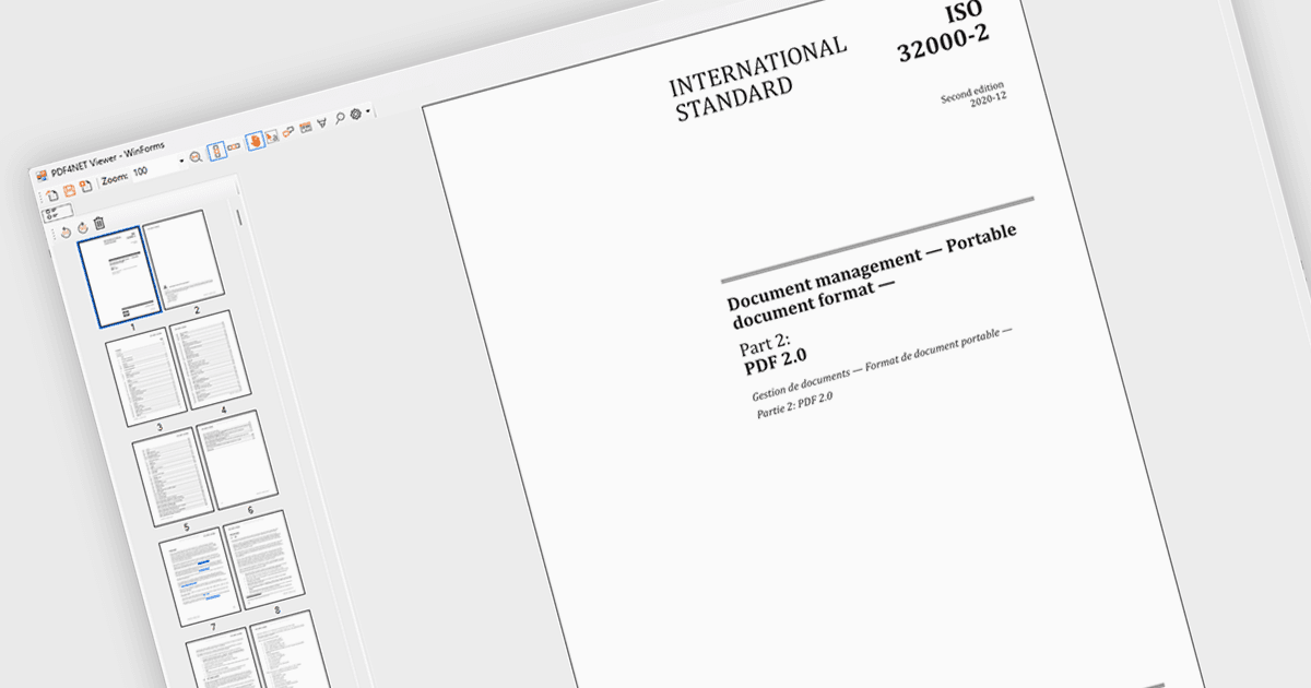 Navegue por documentos PDF com miniaturas de página