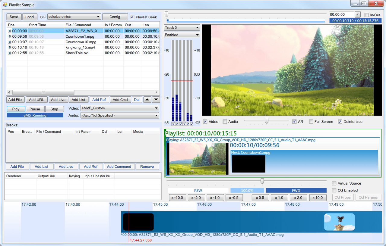Play files of any resolution, frame rate, compression and container formats together with live feeds in a single playlist. Enjoy fast and accurate seeking, reverse and variable speed playback.