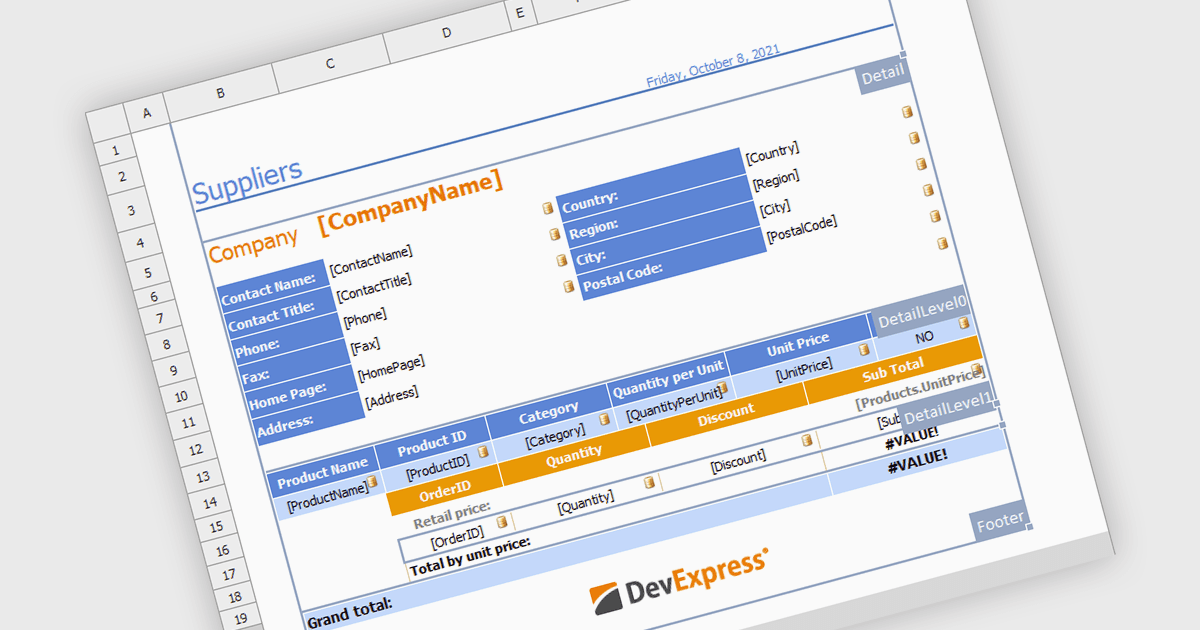 Generate Data-Aware VCL Spreadsheet Reports