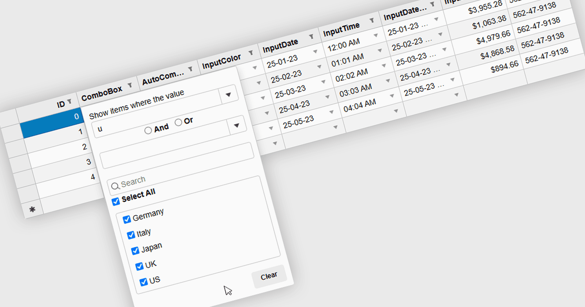 Combine Filters for Precise Grid Data Control