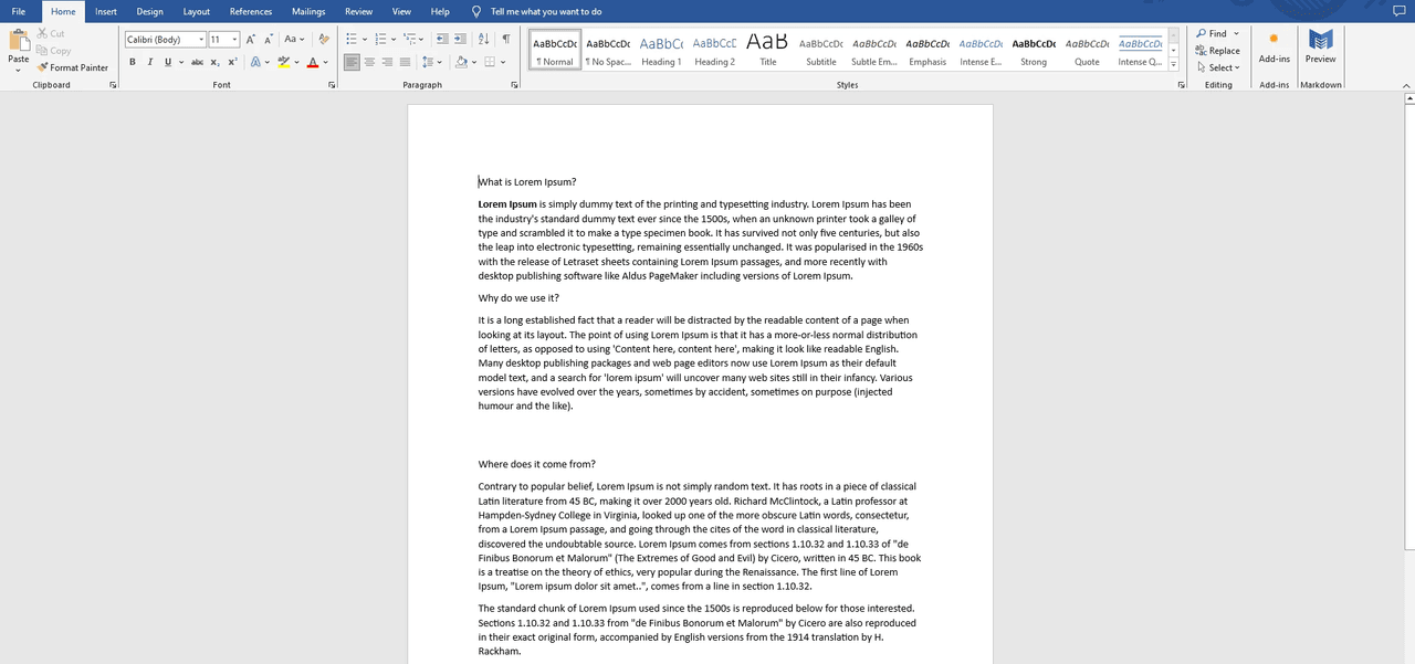 Extract Text from a Word Document