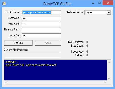 Copy files between your client and any FTP server.