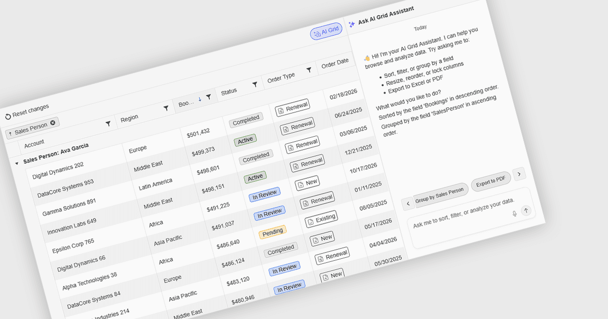 Explore Grid Data with AI Chat Integration