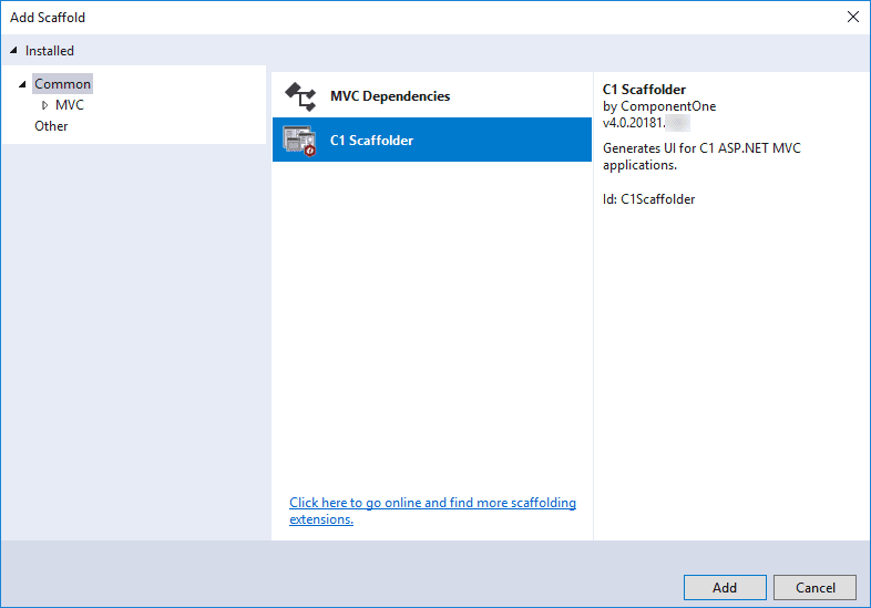 ComponentOne ASP.NET Core Scaffolding product image