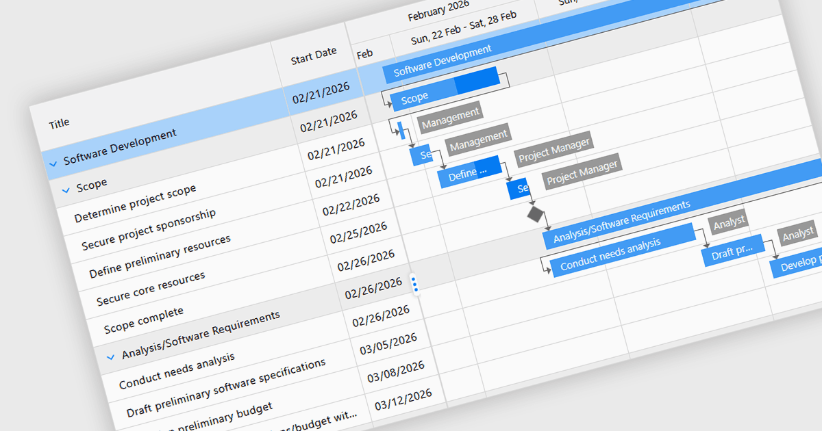 Plan and Track Projects with Gantt Controls