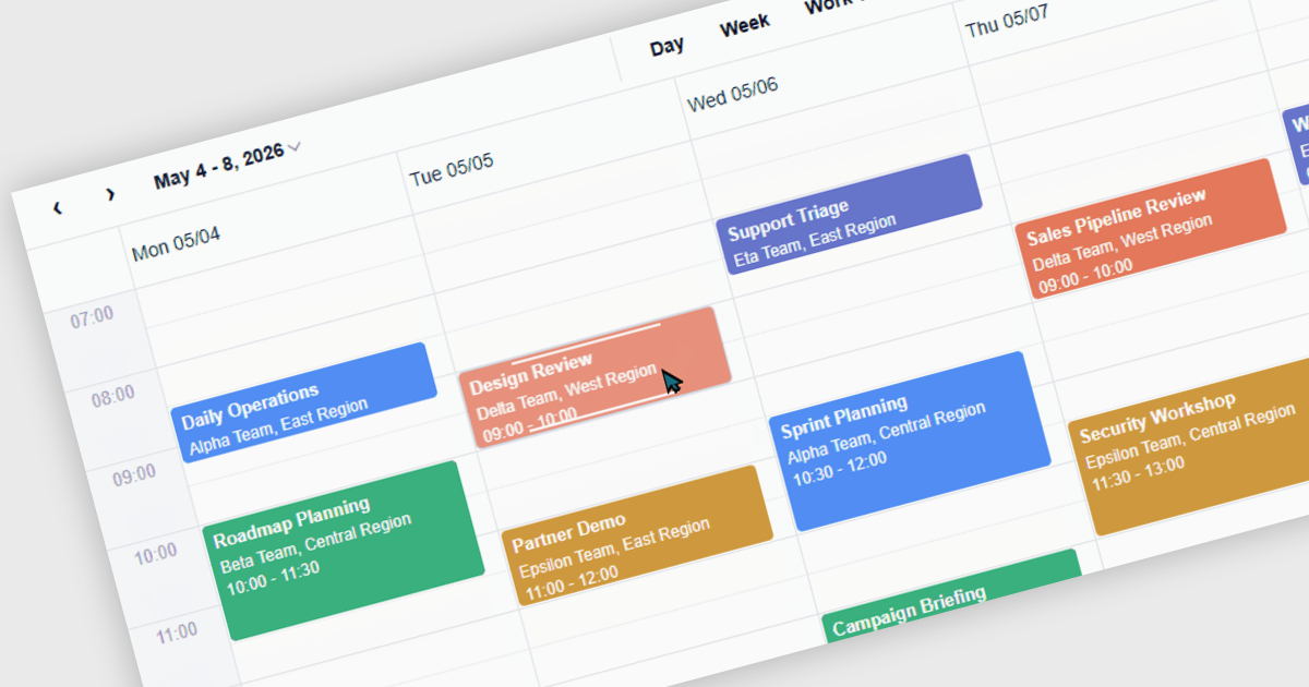 Add Interactive Scheduling to JavaScript Apps