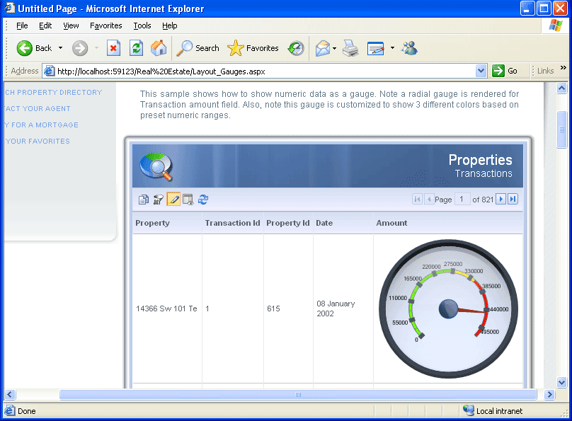 Grid FX includes Chart FX capabilities right in-the-box, offering immediate charts, digital panels and gauges. You can add these graphical elements in and around every area of the grid. These elements can feed off of the grid's data or a completely separate data source in your Visual Studio project. In addition, these elements respond to contextual information such as clicks, drilldowns and master-detail. When it comes to visuals, the Chart FX objects a