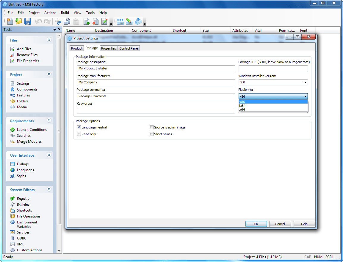 The Features dialog allows you to add, edit and remove features as well as to organize your components and merge modules into features. You can even make features belong to other features.