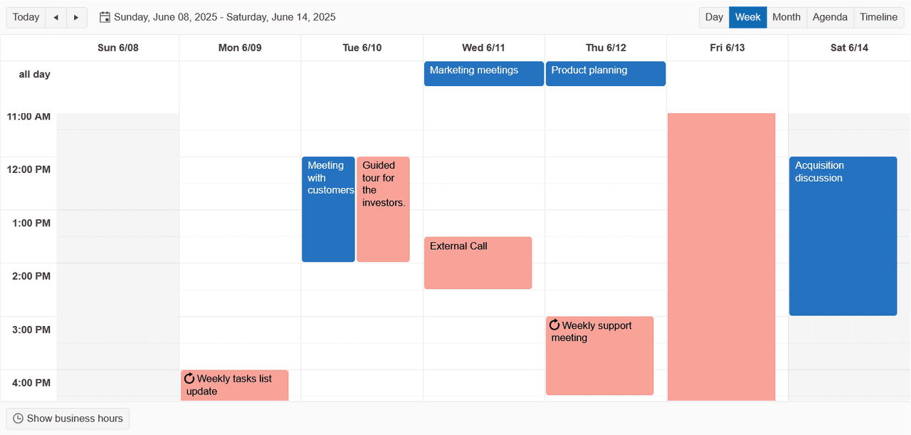 Kendo UI jQuery Scheduler 제품 이미지 Kendo UI jQuery Scheduler 제품 이미지