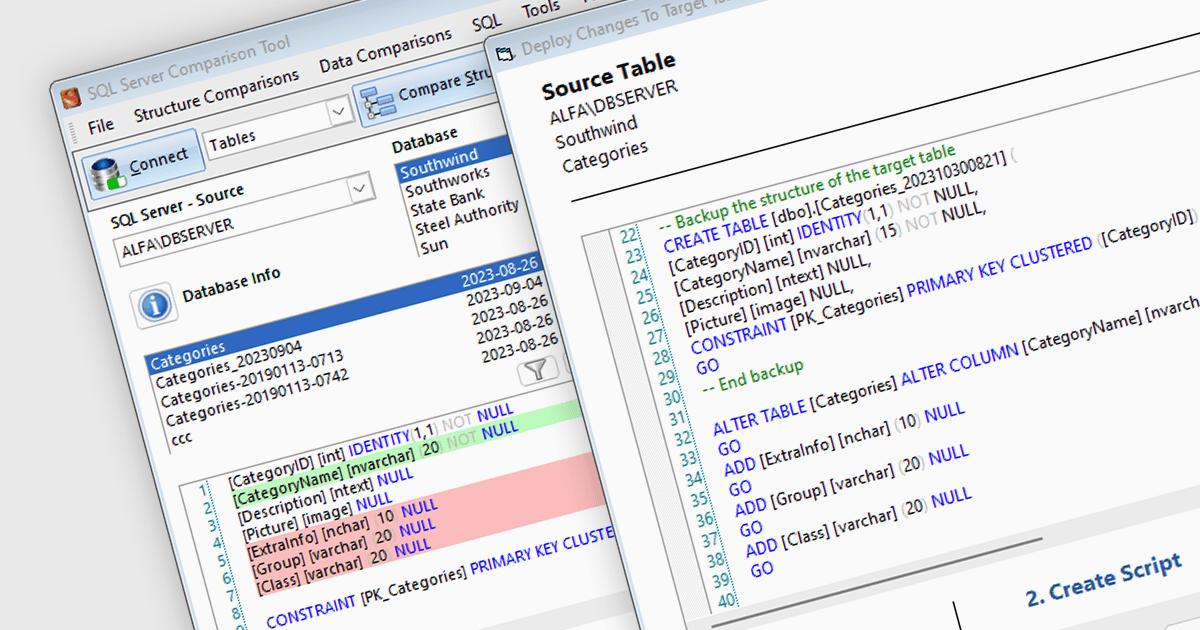 Easily Compare and Deploy SQL Database Changes