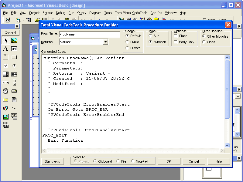 Total Visual CodeTools is a collection of 12 professional code-centric tools and utilities to help ensure standards, reduce coding time, and eliminate errors.